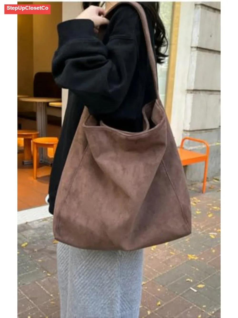 Corduroy Suede Slouchy Hobo Bag Women Satchel Shoulder Crossbody Purse Tote